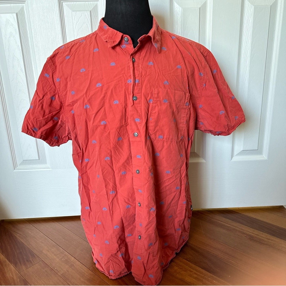 The North Face Button Down Igloo Tent Short sleeved Shirt Mens XXL Red
